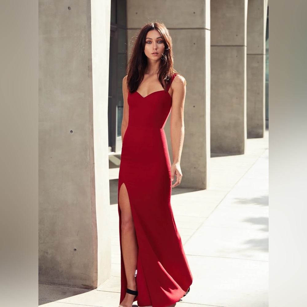 Dress the Population Estella Dress in Garnet